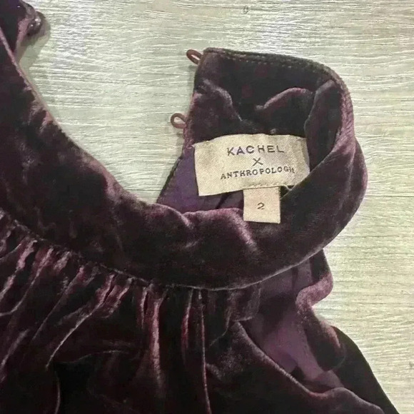 Kachel X Anthropologie Chelsea Velvet Halter Top Sleeveless Keyhole Button Sz 2 - Picture 4 of 8